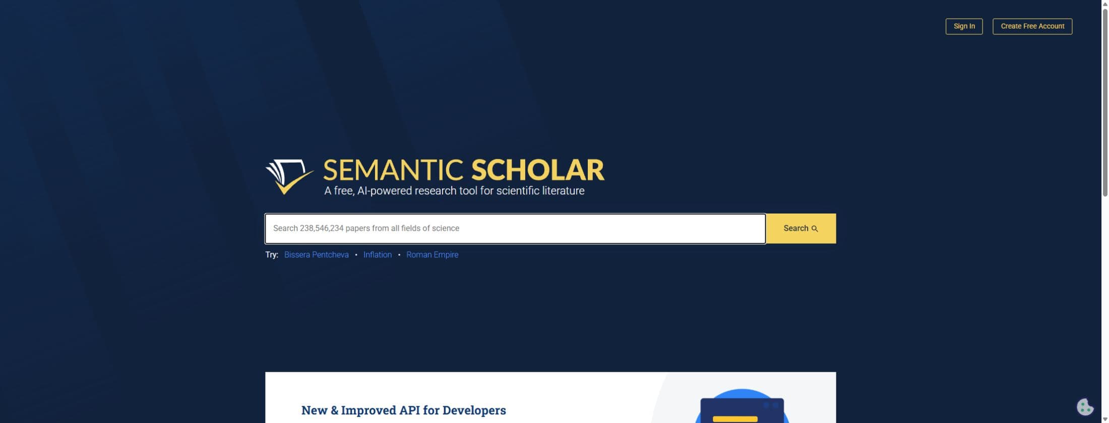 Semantic Scholar’s public academic search page. Captured 4 October 2026.